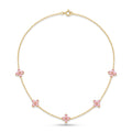 Pink Flower Charm Chain Necklace