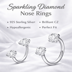 Open Hoop Double Stone Nose Ring