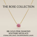 Gold Pink Solitaire Pendant Necklace