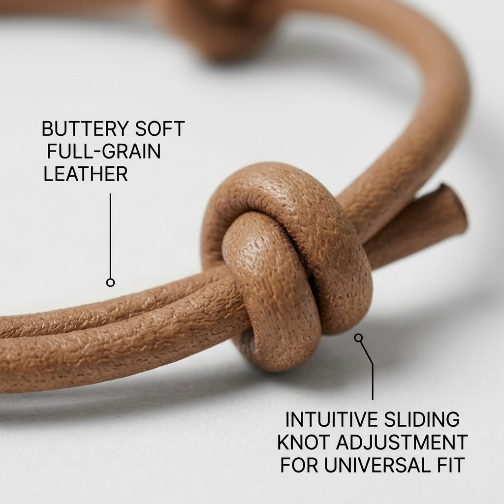 Minimalist Genuine Leather Knot Bracelet