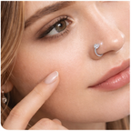 Open Hoop Double Stone Nose Ring