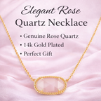 Gold Oval Pink Stone Pendant Necklace