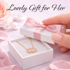Gold Oval Pink Stone Pendant Necklace