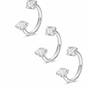 Open Hoop Double Stone Nose Ring