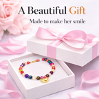 Colorful Beaded Heart Charm Necklace