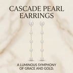 Gold Chain Pearl Drop Earrings