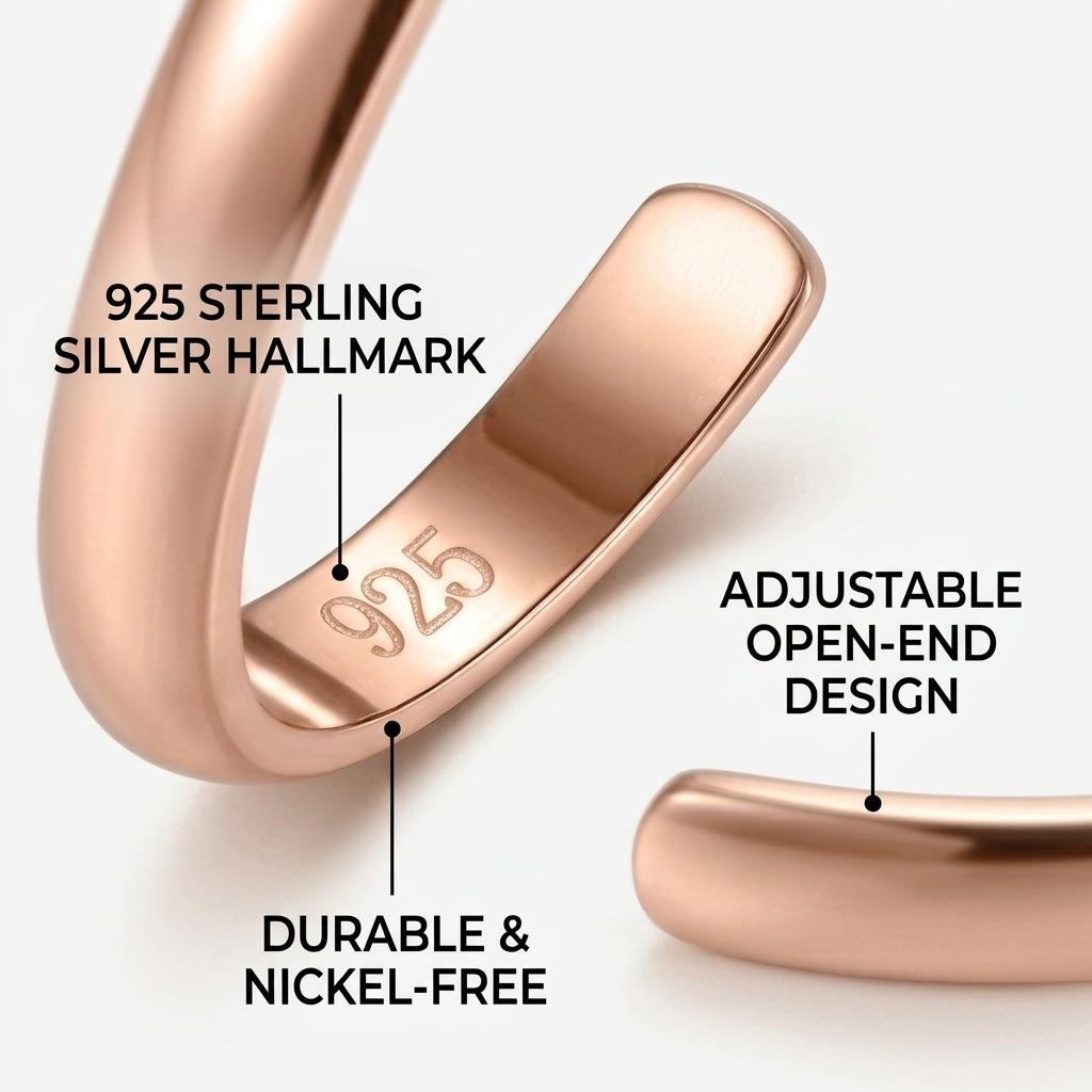 Rose Gold Minimalist Open Cuff Ring