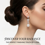 Silver Crystal Pearl Drop Earrings
