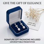 Silver Crystal Pearl Drop Earrings