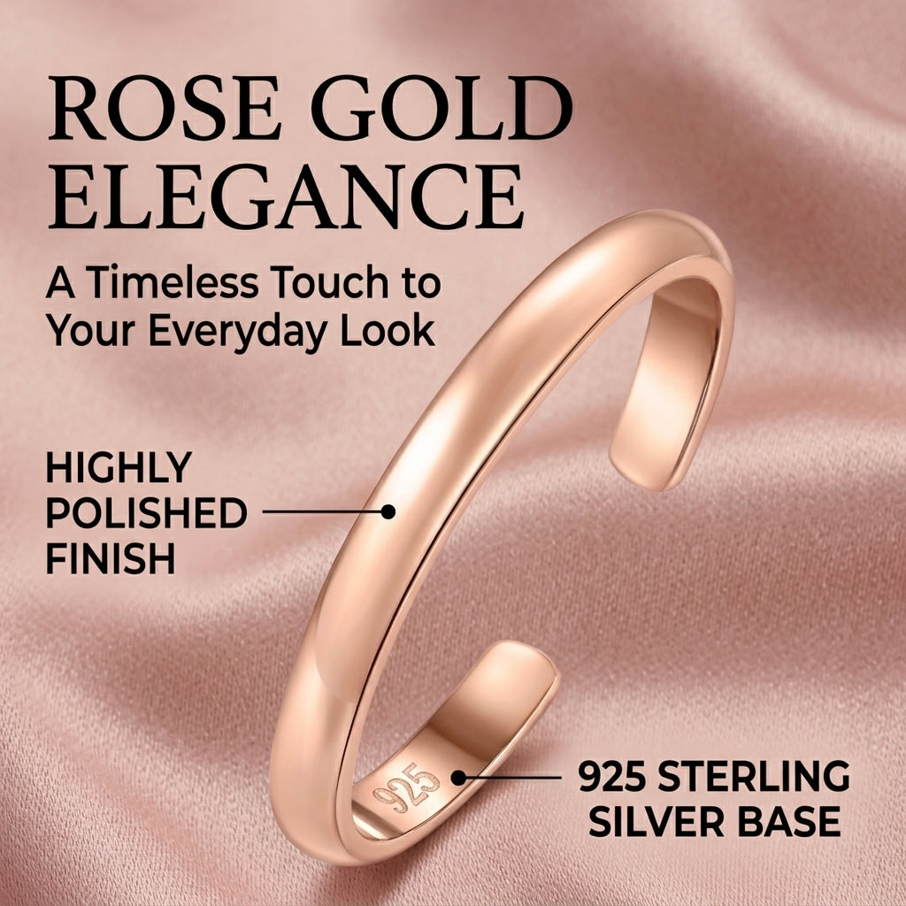 Rose Gold Minimalist Open Cuff Ring